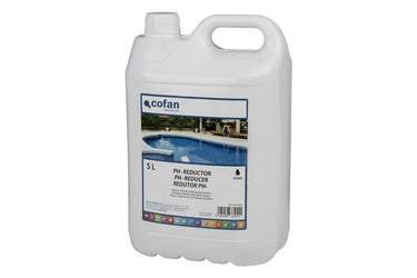 Cofan – Reductor de pH Líquido para Piscinas | Controla el equilibrio del agua | Envase de 5 Litros